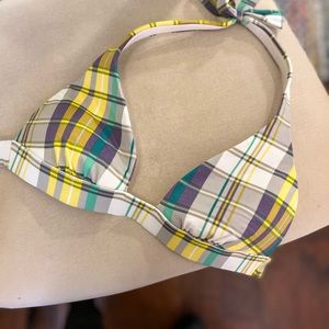 Victoria’s Secret bikini top, plaid halter style EUC size small